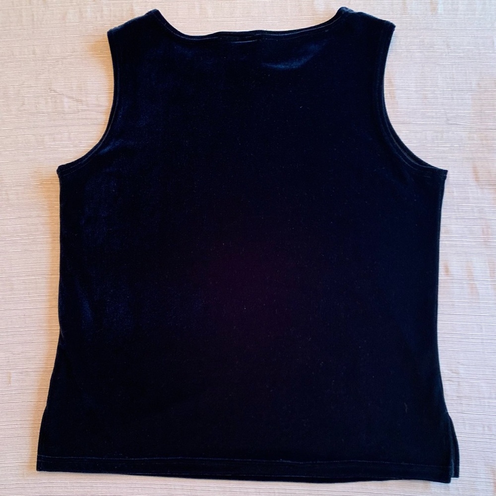Notations Women's Elegant Black Velvet Tank Top Holiday Classic - Picture 5 of 7